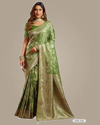 Rich Festive Look Sumona Satin Silk Swarovski Work Sarees — image 2