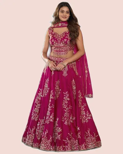 Sparkle Naysha Sequins Thread Embroidery Work Lace Border Lehengas