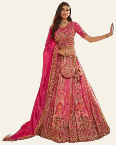 Vrindavan V75 Banarasi Premium Silk With Embroidered Designer Lehengas