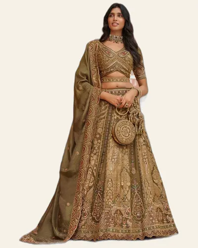 Vrindavan V75 Banarasi Premium Silk With Embroidered Designer Lehengas
