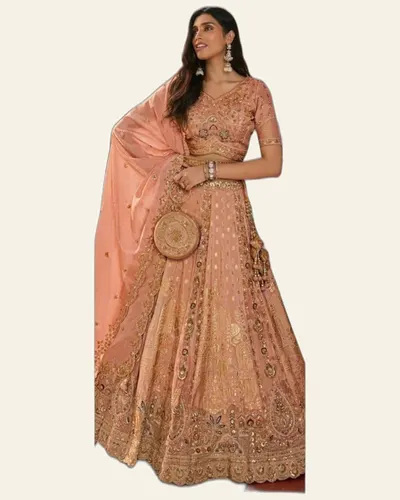Vrindavan V75 Banarasi Premium Silk With Embroidered Designer Lehengas — image 3