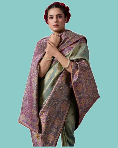 Muse Delight Ultra Glamouras Metallic Shine Banarasi Tissue Silk Sarees — image 4