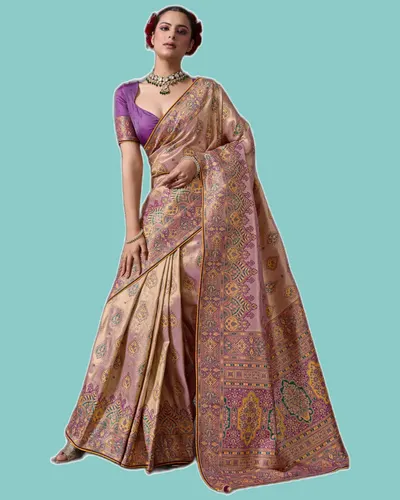 Muse Delight Ultra Glamouras Metallic Shine Banarasi Tissue Silk Sarees — image 2