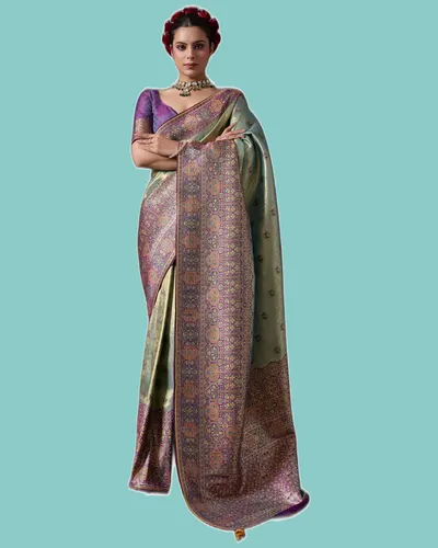 Muse Delight Ultra Glamouras Metallic Shine Banarasi Tissue Silk Sarees