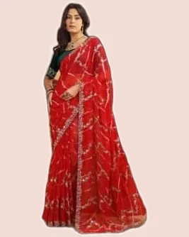 Heavy Gotta C-Pallu Leheriya Sarees — image 2