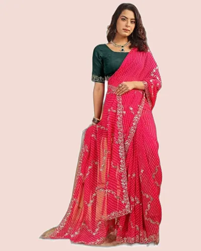 Heavy Gotta C-Pallu Leheriya Sarees