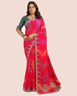 Heavy Gotta C-Pallu Leheriya Sarees — image 3