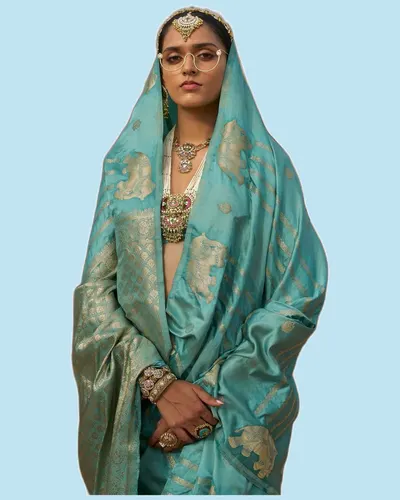 Gaj-Gamini Satin Silk Festival Sarees — image 3