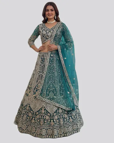 Royal Elegant Butterfly Net Heavy Work Lehengas