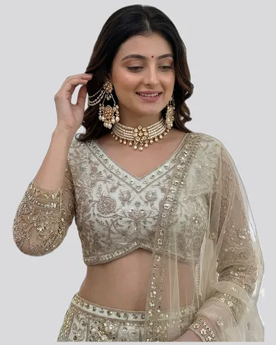 Royal Elegant Butterfly Net Heavy Work Lehengas — image 2
