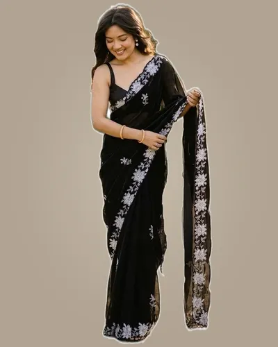 Fendy Sattin Silk Sequins Work Sarees