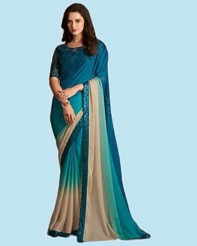 Moti Fancy Fabric Designer Border Sarees
