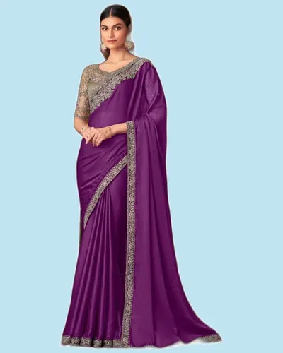 Moti Fancy Fabric Designer Border Sarees