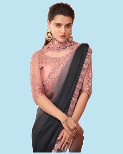 Moti Fancy Fabric Designer Border Sarees — image 2