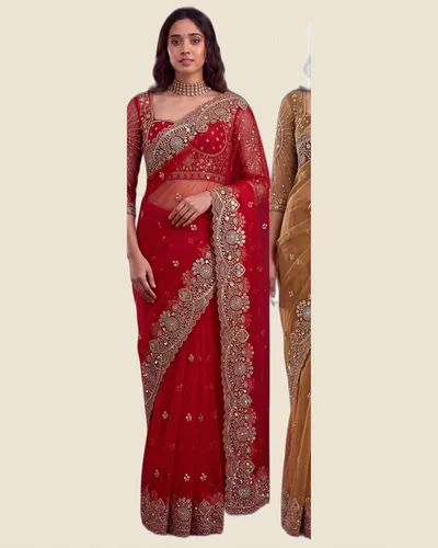 Regal Vibe Net Saree Work Border Sarees — image 3