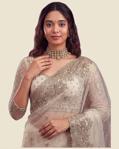 Regal Vibe Net Saree Work Border Sarees — image 2