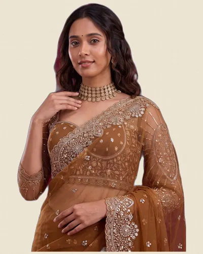 Regal Vibe Net Saree Work Border Sarees — image 2