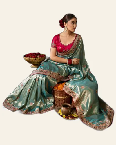 Banarasi Jacquard Heavy Work Border Sarees — image 2