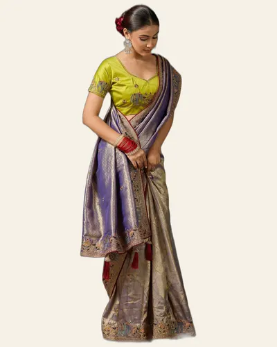 Banarasi Jacquard Heavy Work Border Sarees — image 2