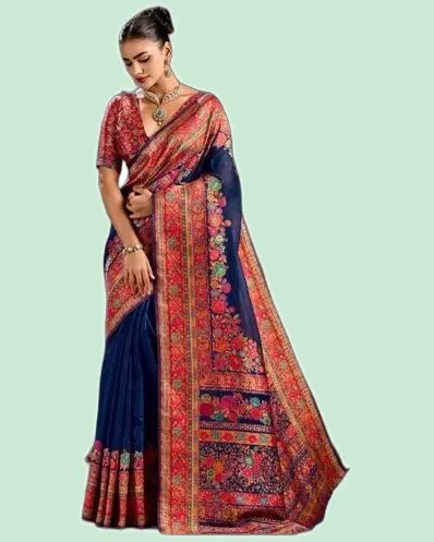 Festival Wear Munga Cotton Handloom Weaving Sarees — image 2