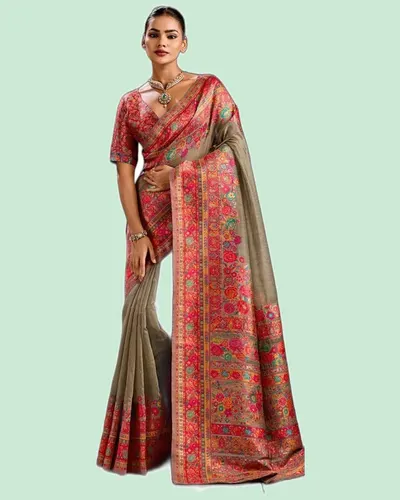 Festival Wear Munga Cotton Handloom Weaving Sarees — image 2