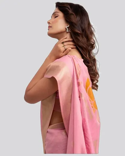 Wonderful Soft Linen Jacquard Broad Pallu Sarees — image 4