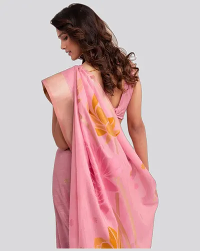 Wonderful Soft Linen Jacquard Broad Pallu Sarees — image 2