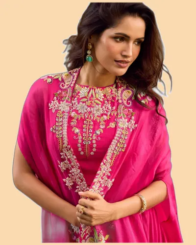 Gauhar Embroidered Georgette Jacket Style Designer Dresses — image 2
