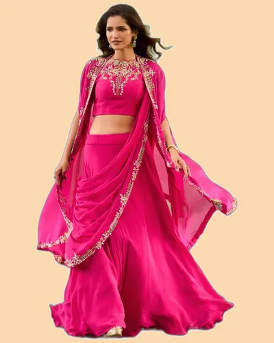 Gauhar Embroidered Georgette Jacket Style Designer Dresses