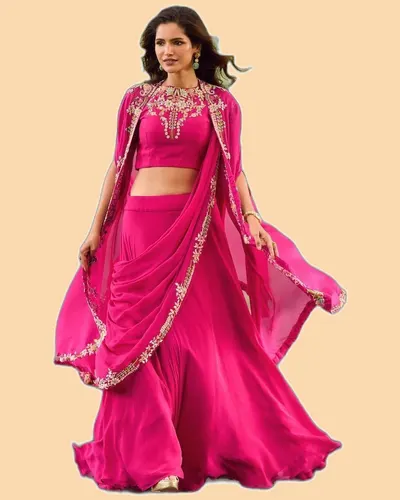 Gauhar Embroidered Georgette Jacket Style Designer Dresses — image 6