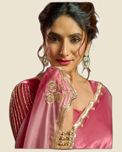 Sudha Fendy Satin Digital Print Sarees — image 2