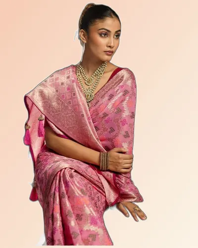 Traditional Weaves Hand-dyed Khaddi Georgette Sarees  — image 5