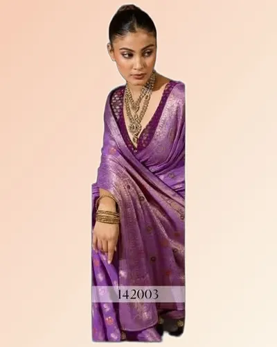 Traditional Weaves Hand-dyed Khaddi Georgette Sarees  — image 3
