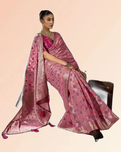 Traditional Weaves Hand-dyed Khaddi Georgette Sarees  — image 3