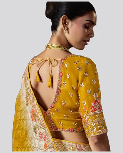 Virasat V1 Handwork Motif Crystal Beads Detailed Border Sarees  — image 2