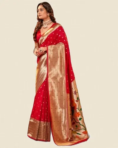 Pavitra Paithani Silk Zari Weaving Broad Border Sarees — image 4