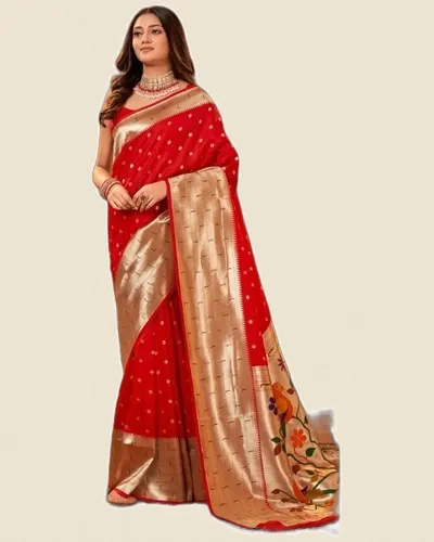 Pavitra Paithani Silk Zari Weaving Broad Border Sarees — image 3