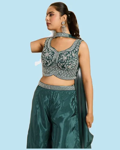 Indo-Western Heavy Work  Embellished Designer Suit — image 2