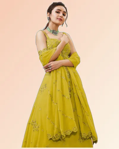 Festive Celebrations Georgette Embroidered Lehenga Suits — image 2