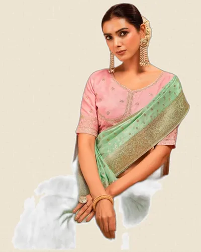 Meghrani  Smooth Rich Finish Ho Silk Zari Sarees — image 4
