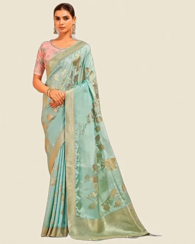 Meghrani  Smooth Rich Finish Ho Silk Zari Sarees