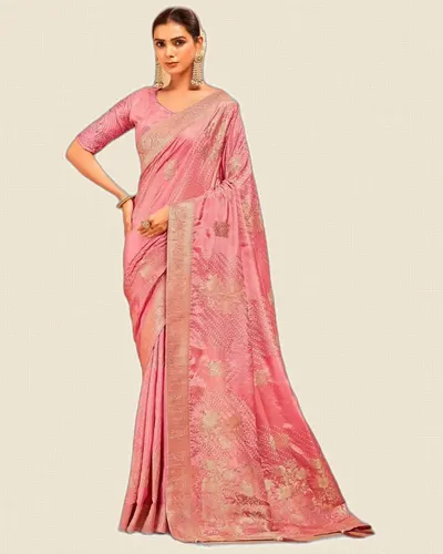 Meghrani  Smooth Rich Finish Ho Silk Zari Sarees