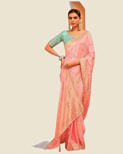Meghrani  Smooth Rich Finish Ho Silk Zari Sarees — image 3