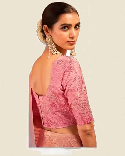 Meghrani  Smooth Rich Finish Ho Silk Zari Sarees — image 4