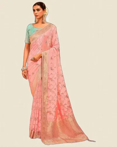 Meghrani  Smooth Rich Finish Ho Silk Zari Sarees