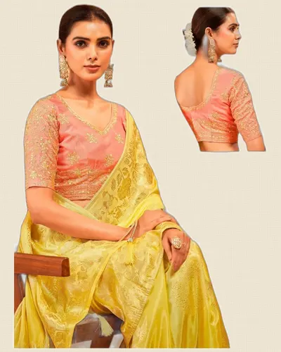 Meghrani  Smooth Rich Finish Ho Silk Zari Sarees — image 2