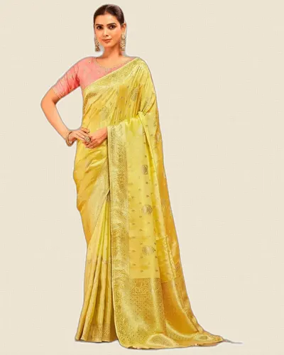 Meghrani  Smooth Rich Finish Ho Silk Zari Sarees
