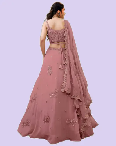 Graceful Wavy Embellished Georgette Lehengas — image 3