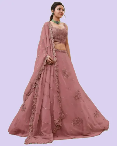 Graceful Wavy Embellished Georgette Lehengas — image 2