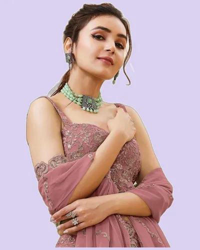 Graceful Wavy Embellished Georgette Lehengas — image 4